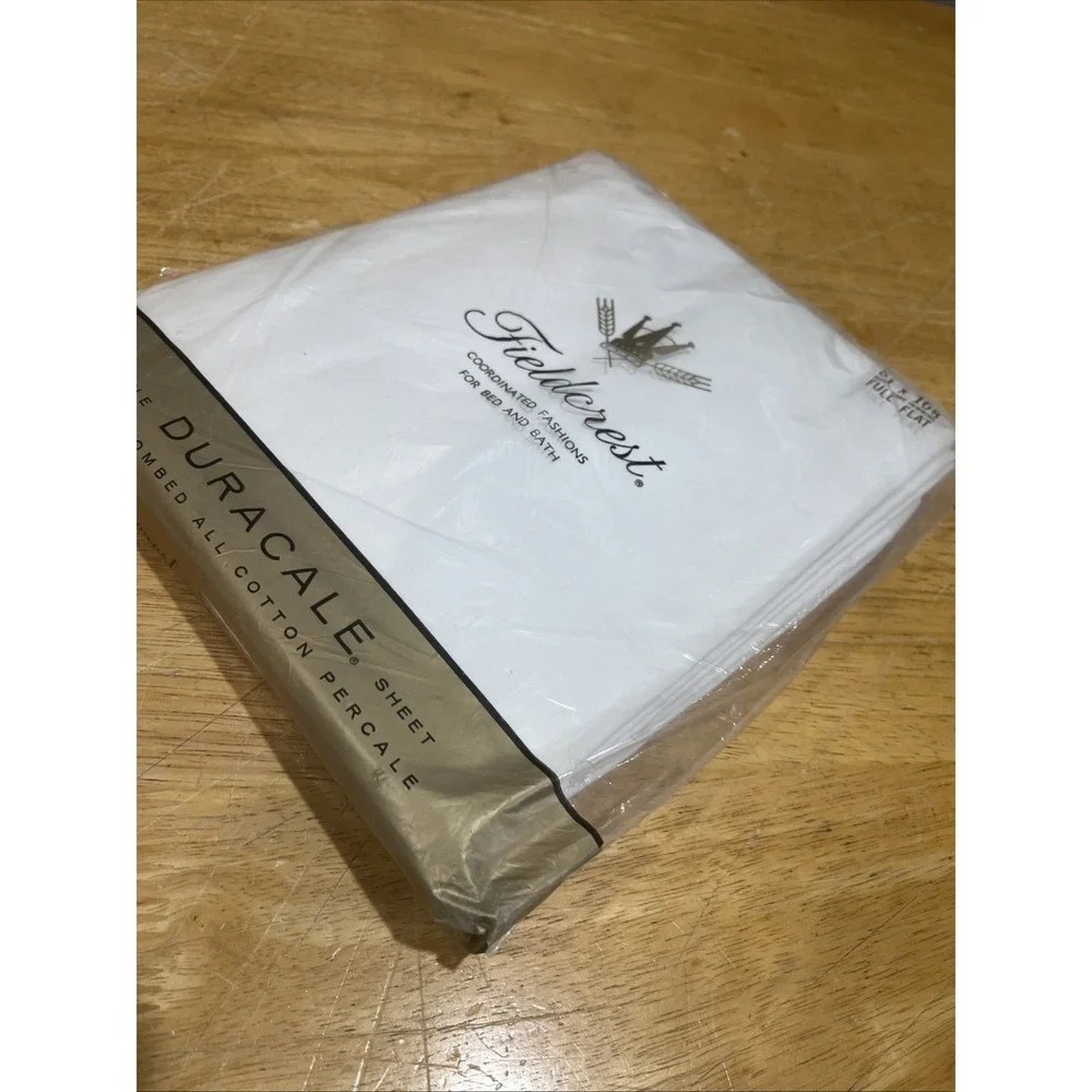 Vintage Fieldcrest Perfection Fine Combed Percale Full Flat Sheet White 81 x 104